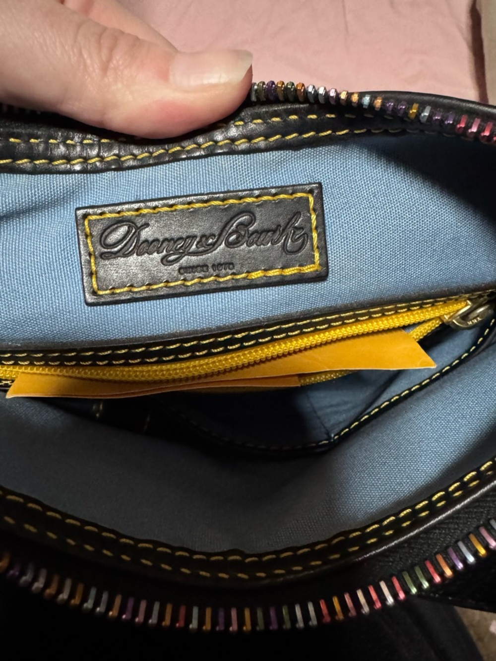 Rare Dooney & Bourke Black Multicolor Logo Hobo Shoulder Bag - Picture 6 of 11